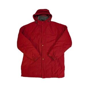 vintage LL BEAN STOWAWAY HOODED PARKA Insulated Mens Maroon sz M Jacket